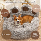 Cozy Paw-Shaped Calming Pet Bed HappinessPaws™