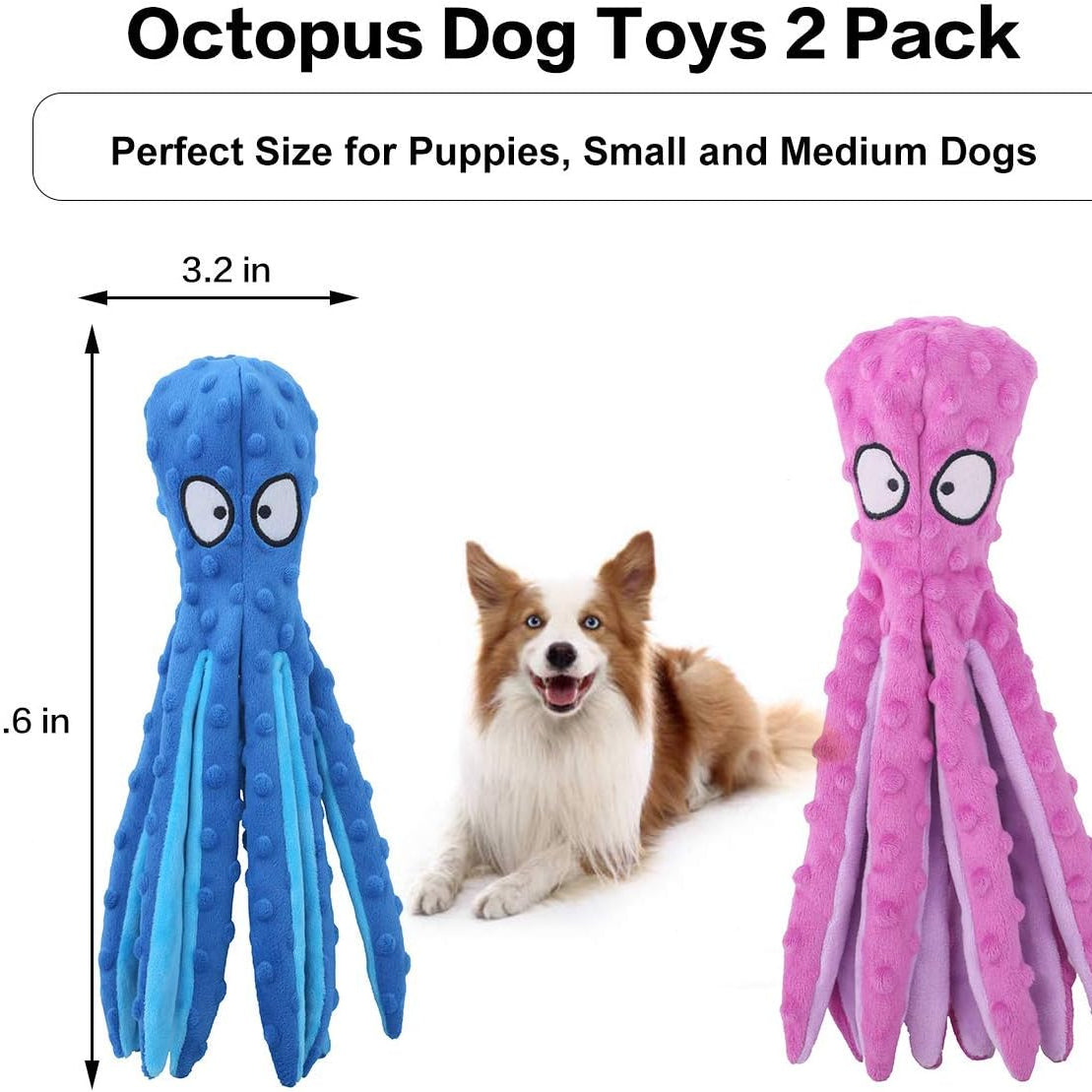 Octopus Indestructible & Squeaky HappinessPaws™ Size