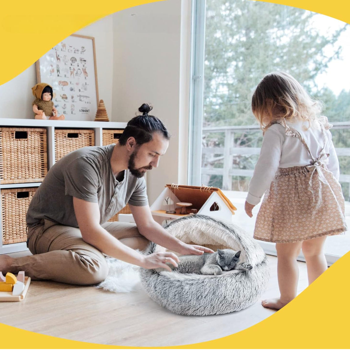 Cat Cozy Cocoon by HappinessPaws™ - Ideal for Cats Who Love to Curl Up and Nap