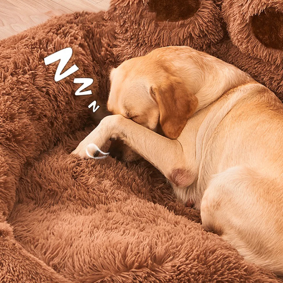 The Brown Soothing HappinessPaws Bed™, designed with both style and comfort in mind, ensuring your pet's happiness and well-being