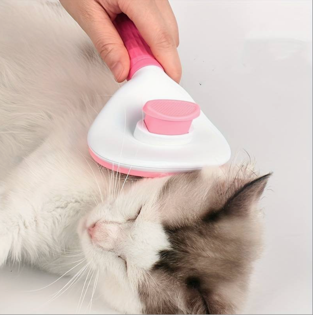 Pink Cat Self-Cleaning Brush HappinessPawsâą Cat testing