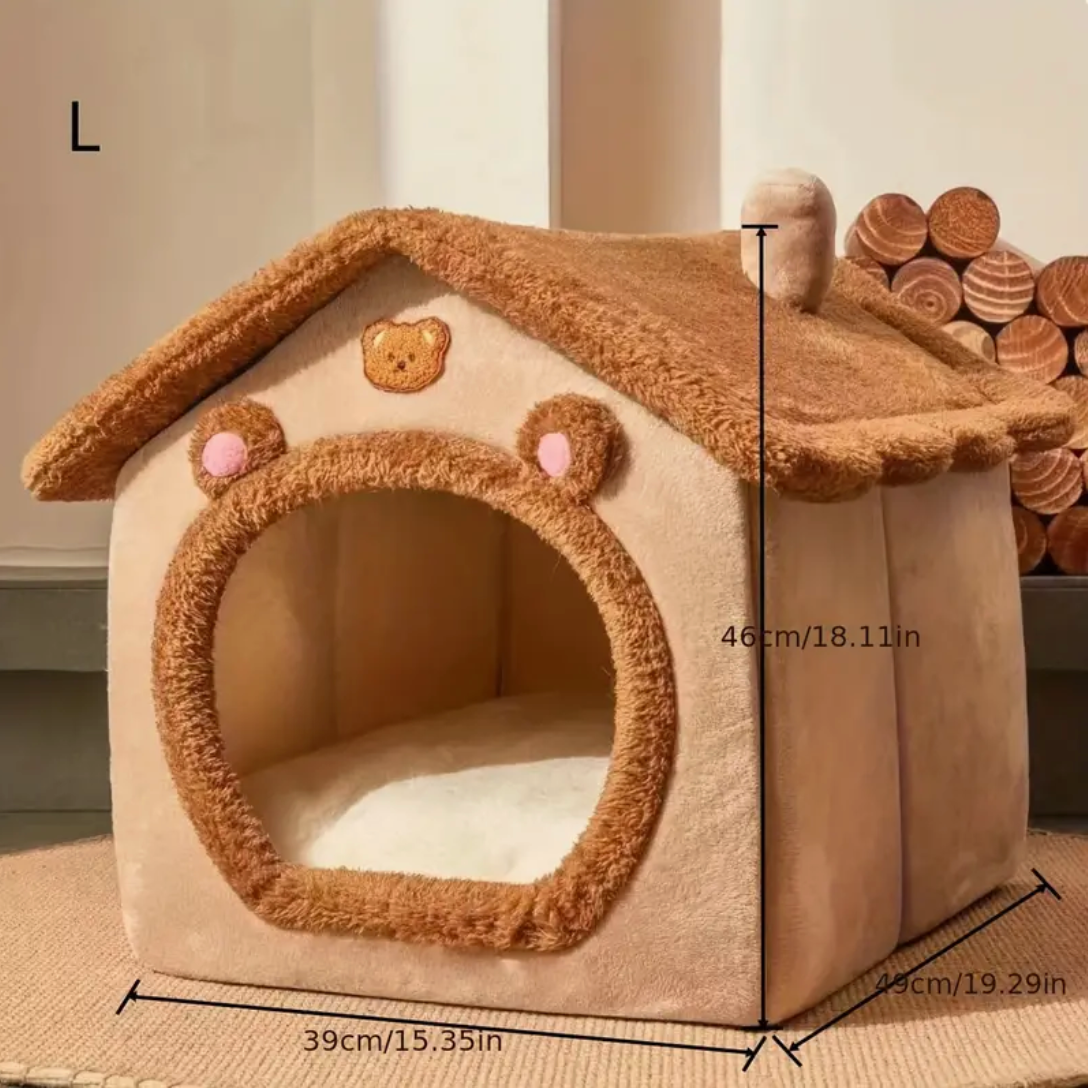 Cat House by HappinessPaws™ - Spacious dimensions (46cm x 49cm) for cats of various sizes.