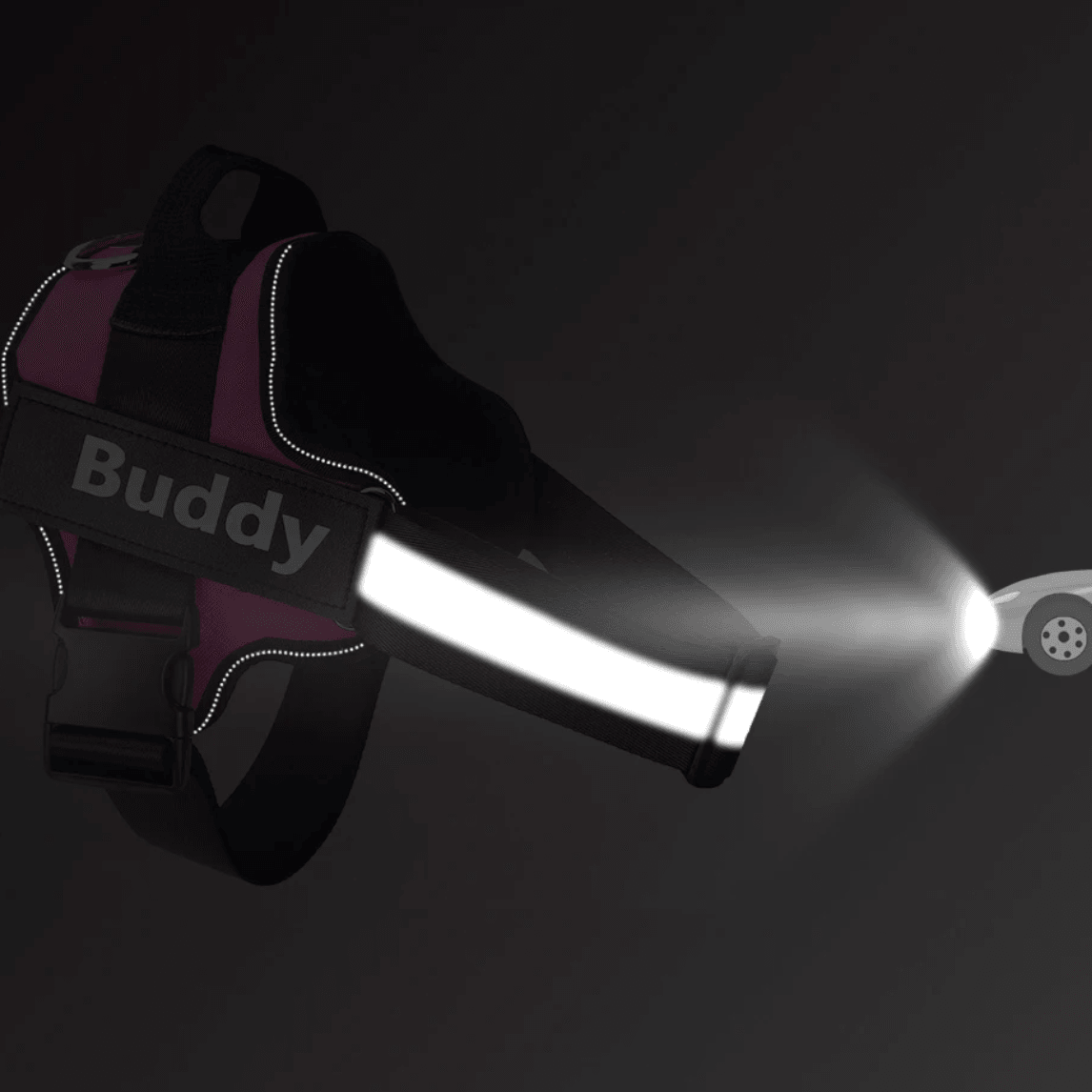 Personalised No Pull Dog Harness HappinessPaws™ - Reflective Detail