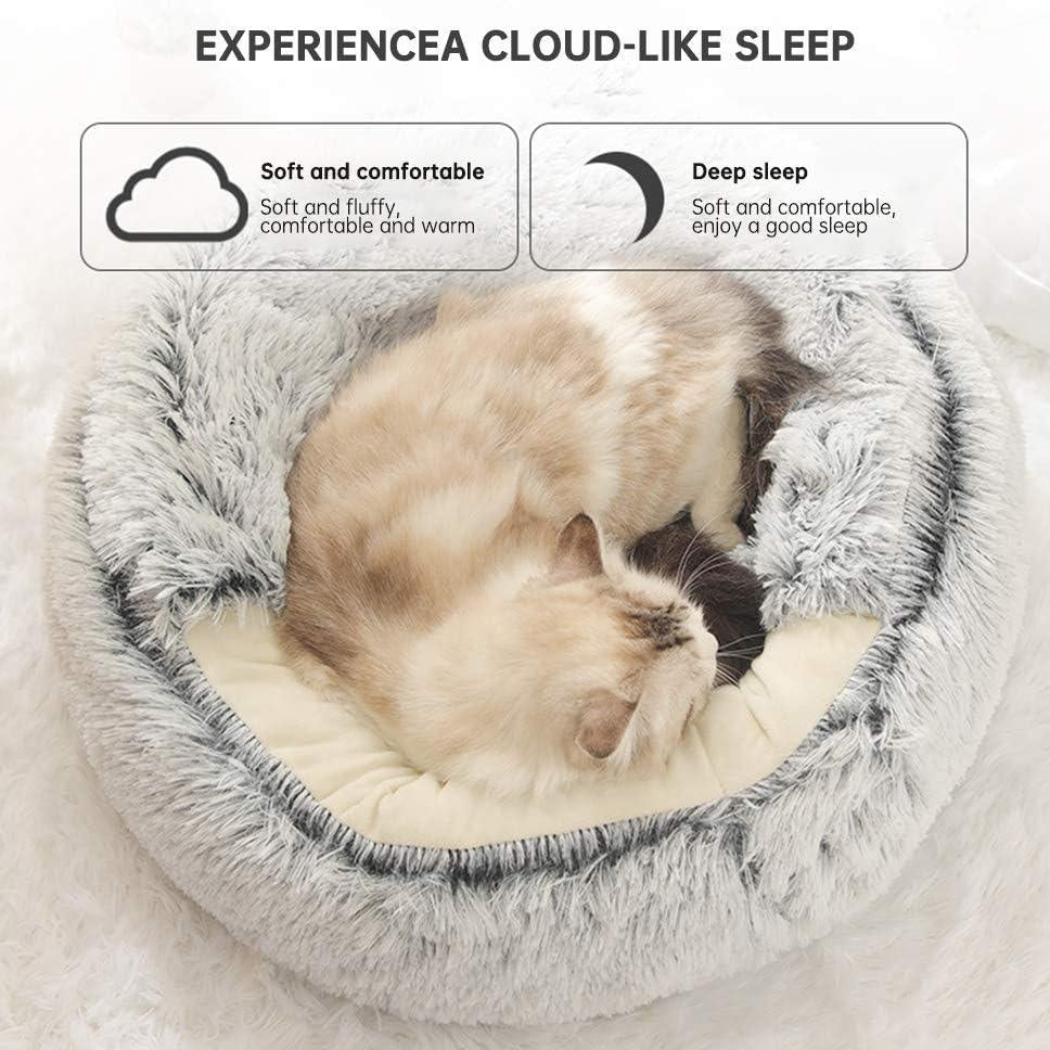 Cat Cozy Cocoon by HappinessPaws™ - Ultra-soft plush fabric for maximum comfort and deep sleep