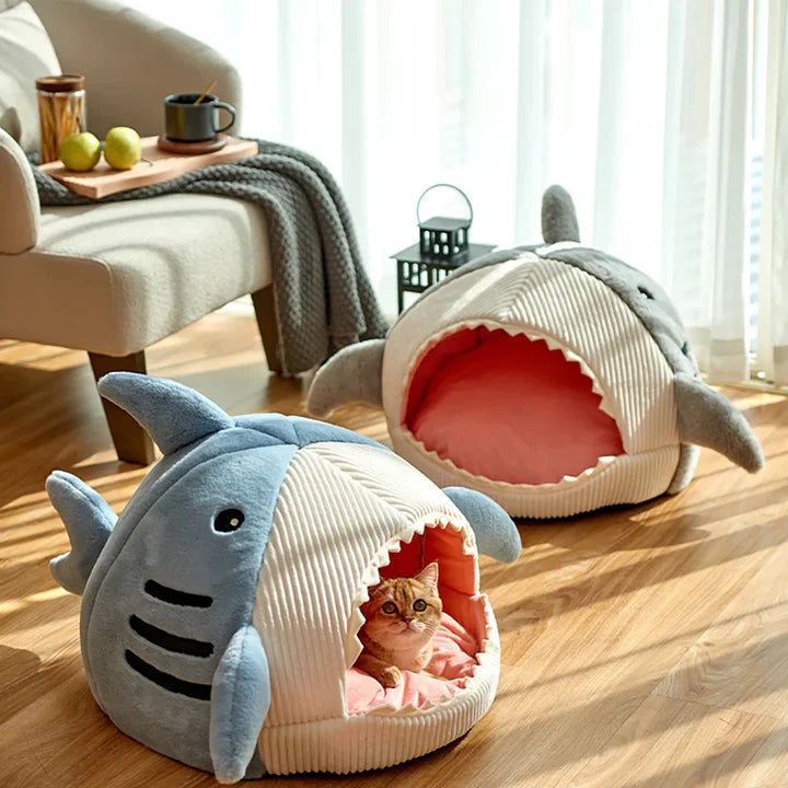 Shark Cat Bed by HappinessPaws™ - Unique Gift for Your Feline Friend