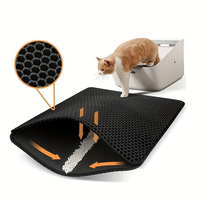 The Ultimate Cat Litter Mat by HappinessPaws®, featuring an elegant and stylish design.