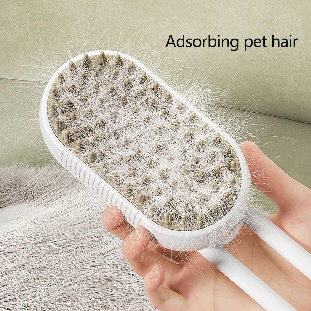 3-in-1 Water Dog Brush showing effective pet hair absorption by HappinessPaws