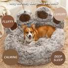 Cozy Paw-Shaped Calming Pet Bed HappinessPaws™