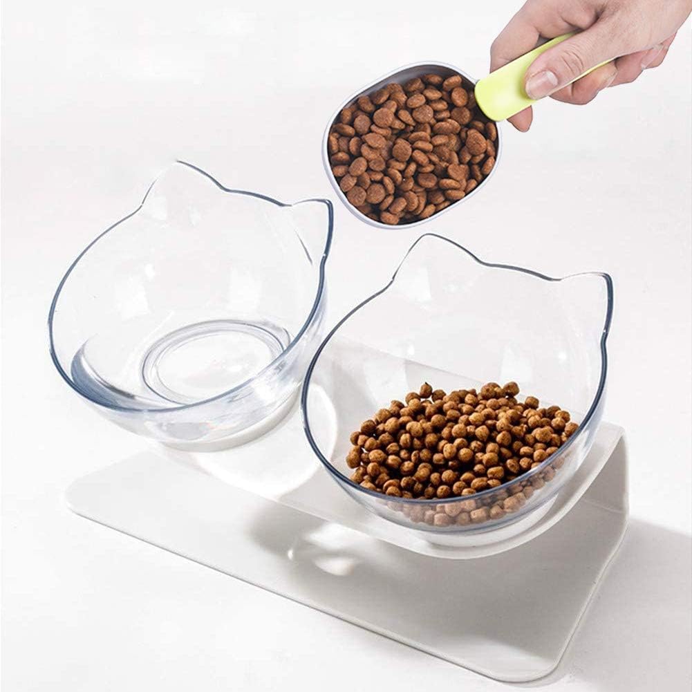 The adjustable height feature of the Elevated Cat Double Bowl by HappinessPaws™, catering to cats of all sizes