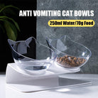 A side view of the Elevated Cat Double Bowl by HappinessPaws™, highlighting its sturdy and stable construction.