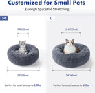 Dark Grey Donut Cat Bed by HappinessPaws™ - Non-Slip Bottom for Stability on Any Surface