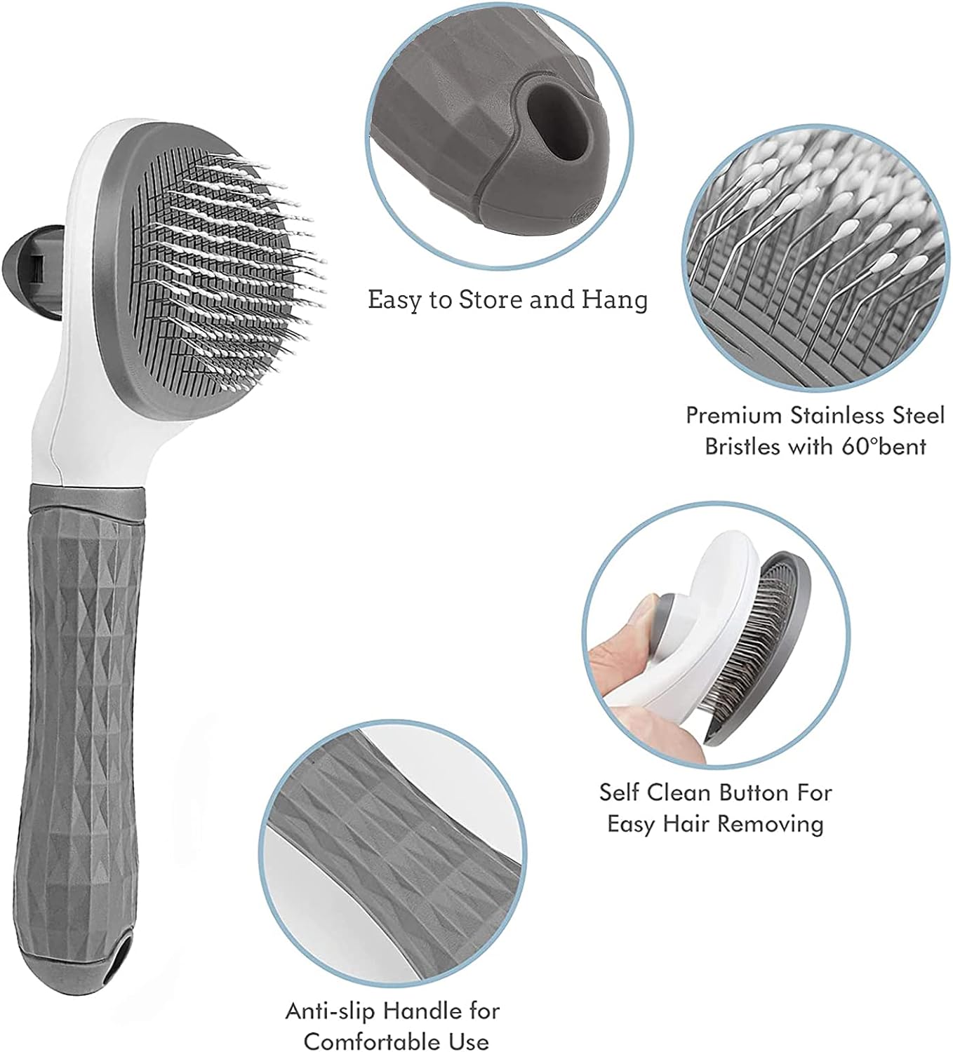 The innovative design of the Cat Self-Cleaning Brush by HappinessPaws™ addresses common grooming challenges