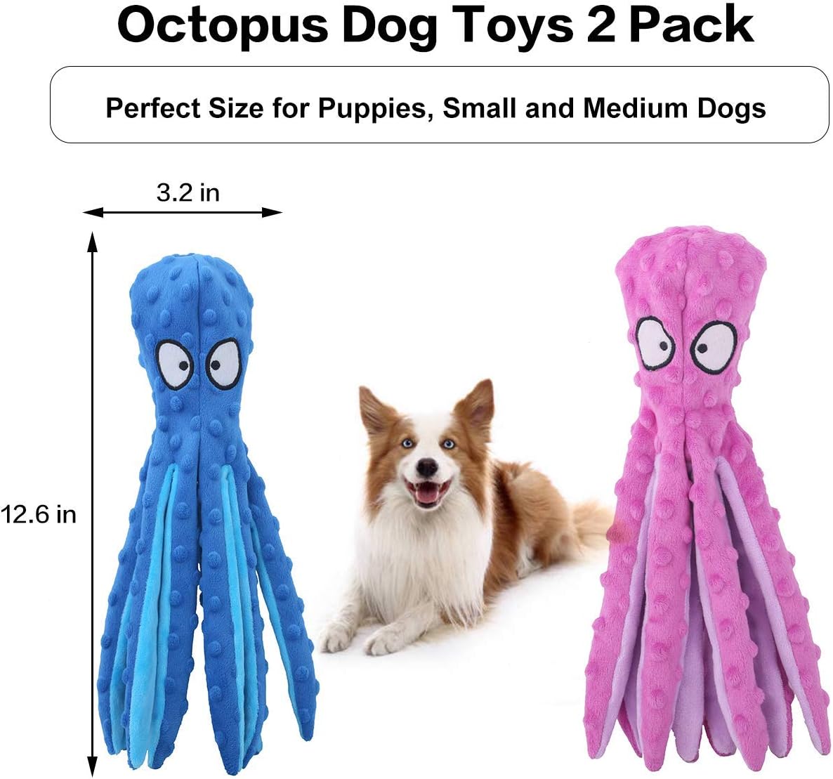 Octopus Indestructible & Squeaky HappinessPaws™ Size