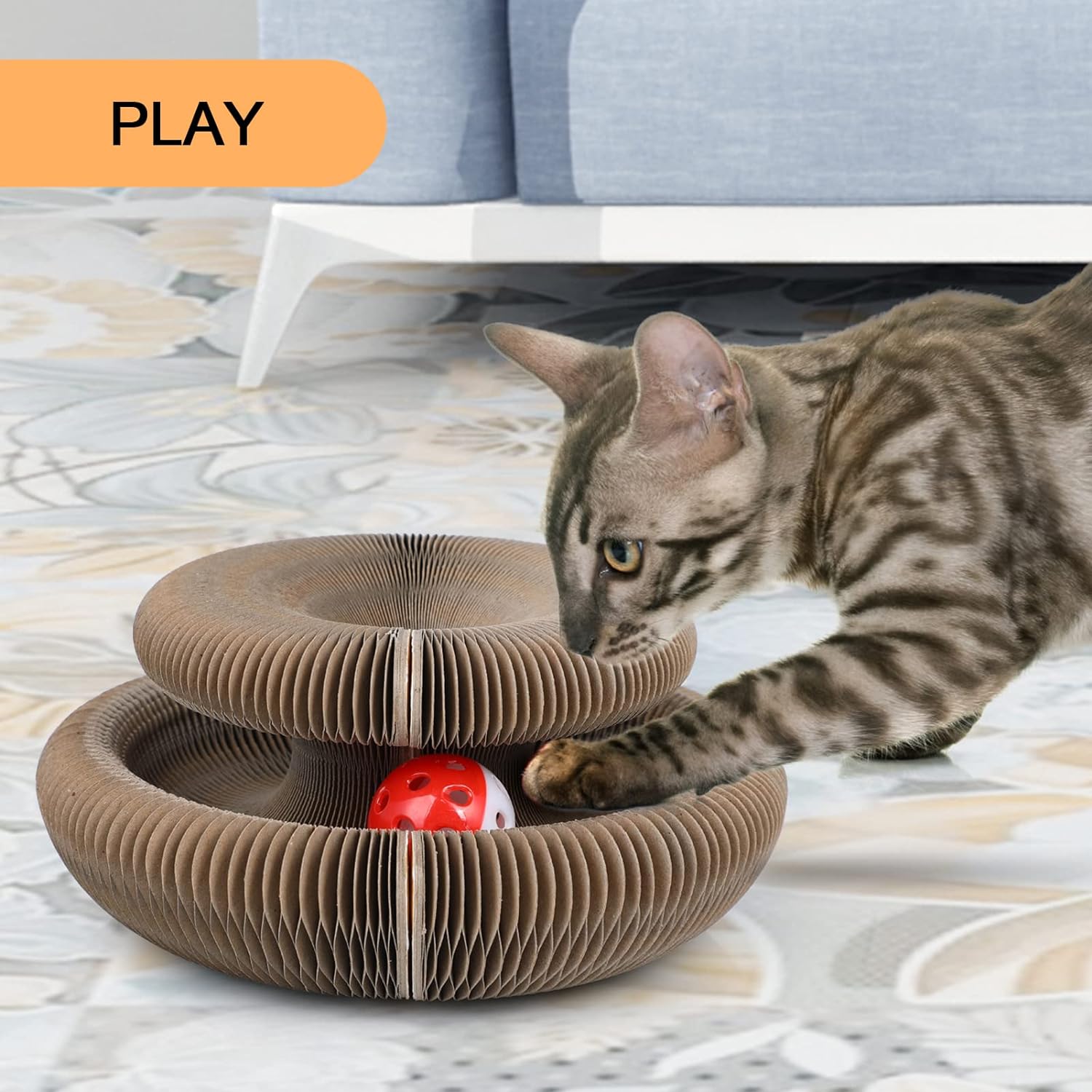 The Magic Cat Scratching Board by HappinessPaws™, offering a satisfying scratching experience with minimal mess