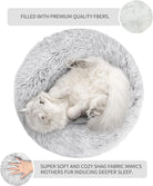 Light Grey Donut Cat Bed by HappinessPaws™ - Luxurious Bedding for Cats to Lounge In