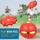 Keep your dog active and engaged with The Flying Saucer Ball, featuring a unique design for unpredictable flight patterns