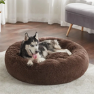 A 2XL-sized Brown Donut Bed by HappinessPaws™, providing an ample 80 cm diameter for larger breeds.