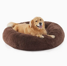 A 4XL-sized Brown Donut Bed by HappinessPaws™, offering a generous 100 cm diameter for giant breeds