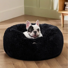 An L-sized Dark Donut Bed by HappinessPaws™, providing a comfortable 60 cm diameter sleeping area.