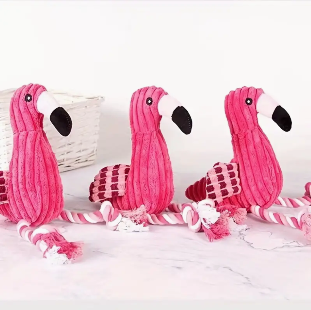 Interactive Flamingo Squeaky Plush: Provide hours of entertainment and stimulation for your furry friend.