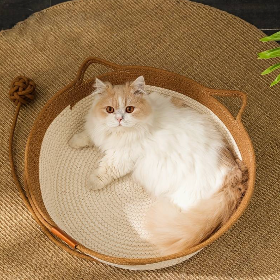 Chic Osier Cat Bed by HappinessPaws™ - Suitable for Cats of All Sizes