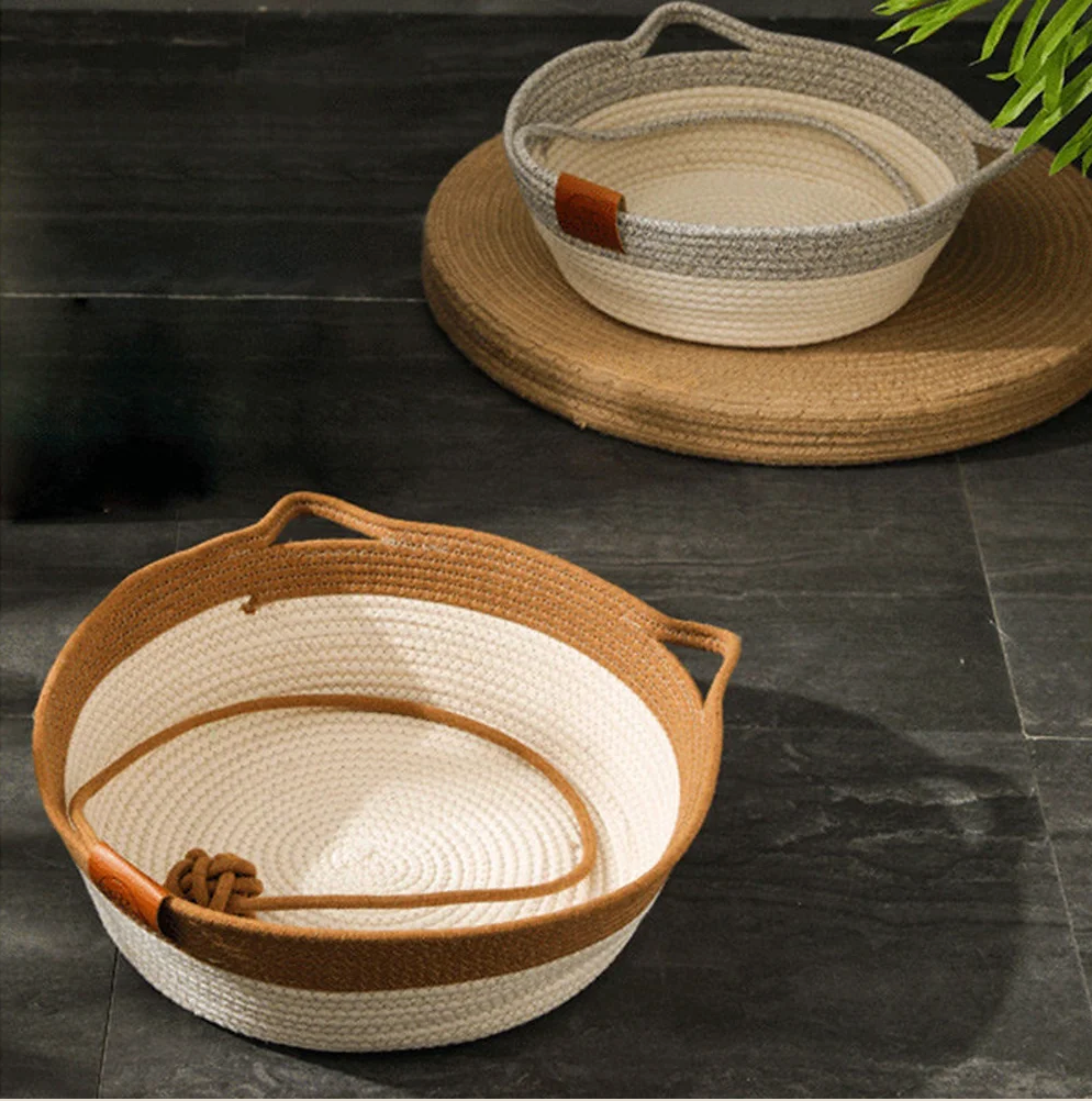 Chic Osier Cat Bed by HappinessPaws™ - Natural Material for a Serene Environment