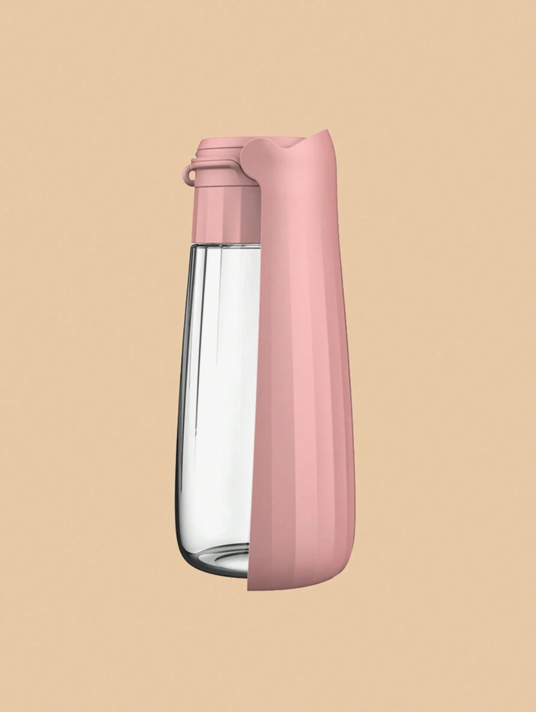 Pink Pet Water Bottle: Foldable 500ml for Outdoor Use