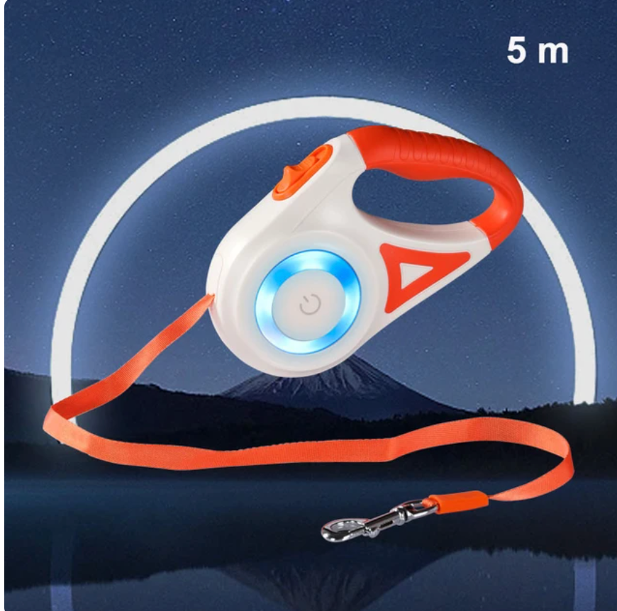 Orange Light-Up Pet Leash HappinessPaws™