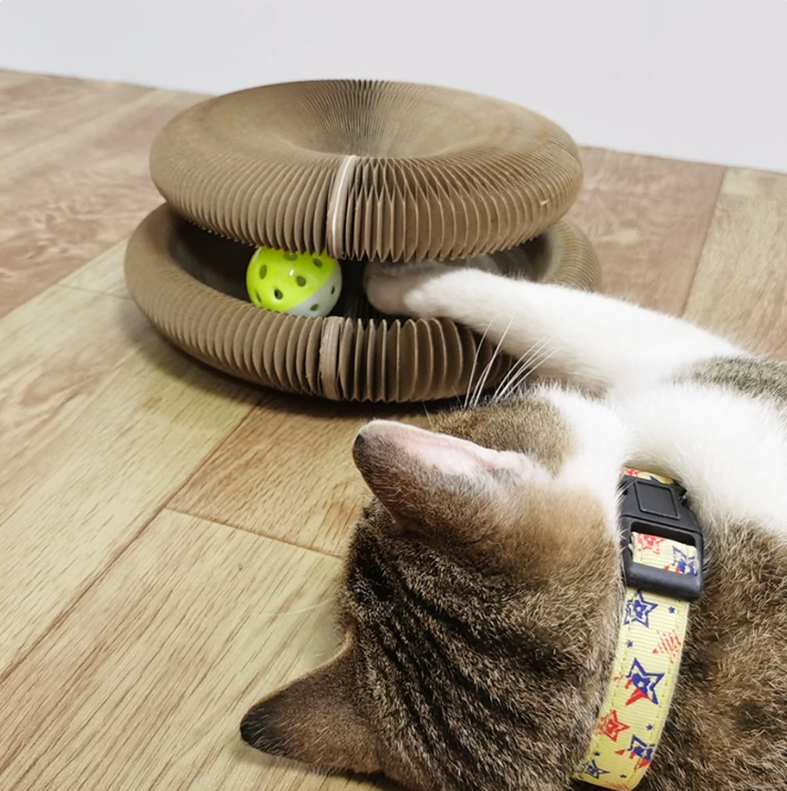 A close-up of the Magic Cat Scratching Board by HappinessPaws™, featuring a durable and textured surface for satisfying scratching.