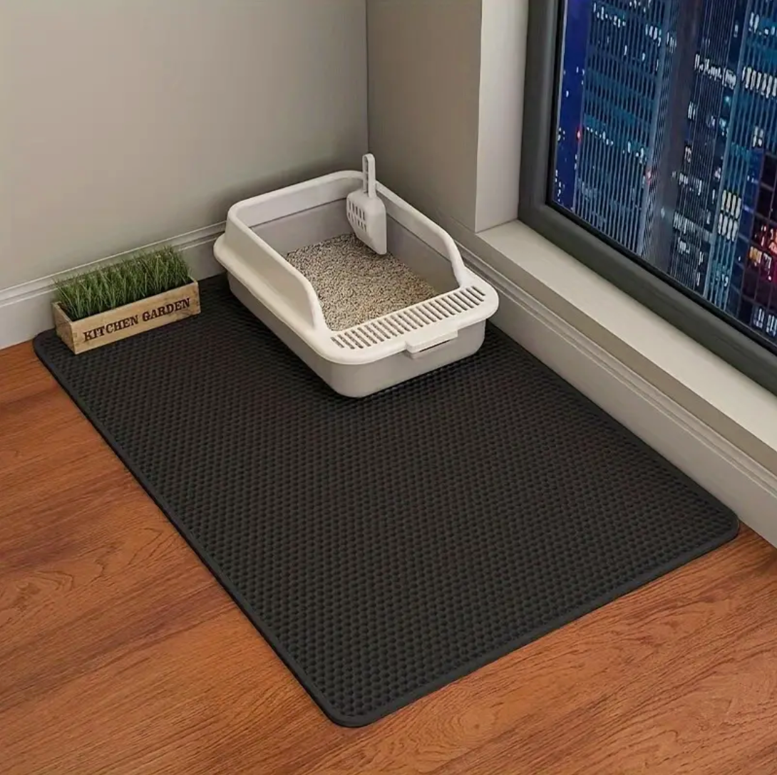 Ultimate Cat Litter Mat HappinessPaws® Dark color.