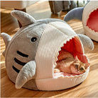 Blue Shark Cat Bed by HappinessPaws™ - Ideal for Lounging, Napping, and Play