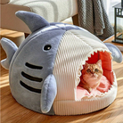 Blue Shark Cat Bed by HappinessPaws™ - Cozy Hideaway for Cats