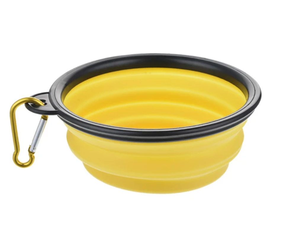 Yellow Compact Collapsible Dog Bowl HappinessPaws™