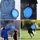 The HappinessPaws™ Compact Collapsible Dog Bowl, featuring a collapsible design for convenient storage in bags or pockets.