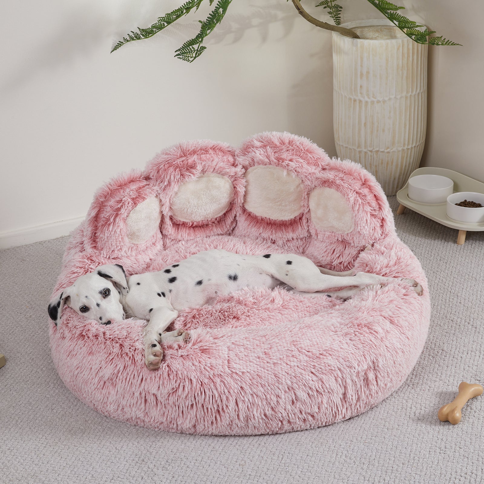 Cozy Paw-Shaped Calming Pet Bed HappinessPaws™