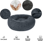 Dark Grey Donut Cat Bed by HappinessPaws™ - Encourages Restful Sleep for Cats of All Ages