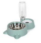 Side view of HappinessPaws™ Cat Fountain & Bowl - stable construction for secure feeding and hydration.