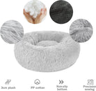 Light Grey Donut Cat Bed by HappinessPaws™ - Encourages Restful Sleep for Cats of All Ages