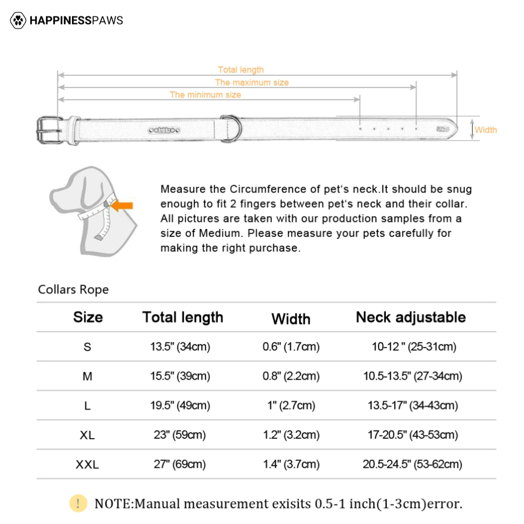Size Personalised Dog Collar HappinessPaws™