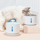 Cat exploring the automatic water dispenser, ideal for keeping pets hydrated