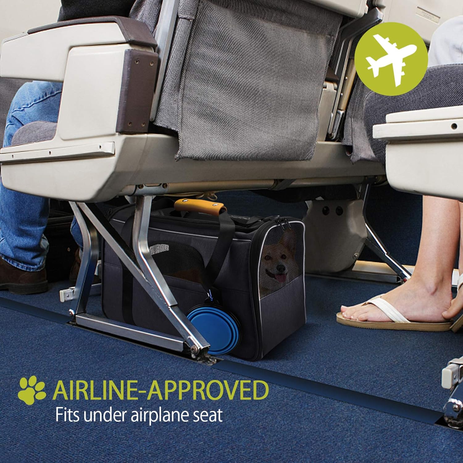 Airline-approved Cat Carrier by HappinessPaws™, fits under airplane seat