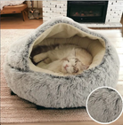 Grey Cat Cozy Cocoon by HappinessPaws™ - Soft and warm retreat for anxious cats