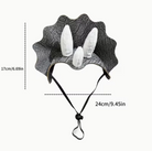 Dinosaur leaf crown with measurements on a white background