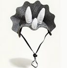 Gray dinosaur costume hat with white spikes on a white background