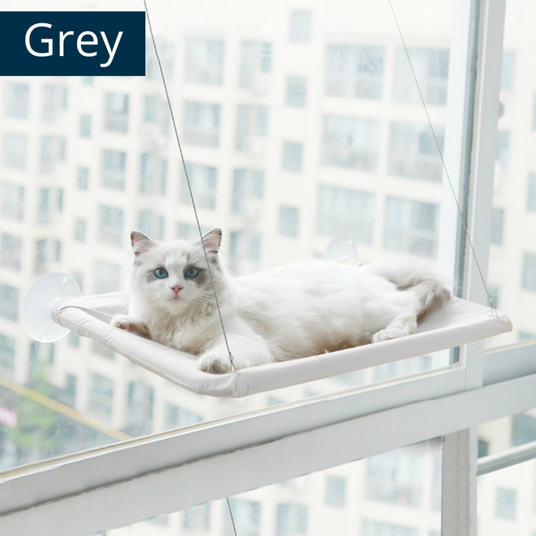 Grey Indoor Cat Hammock by HappinessPaws™ - Cozy Lounging Space for Your Kitty