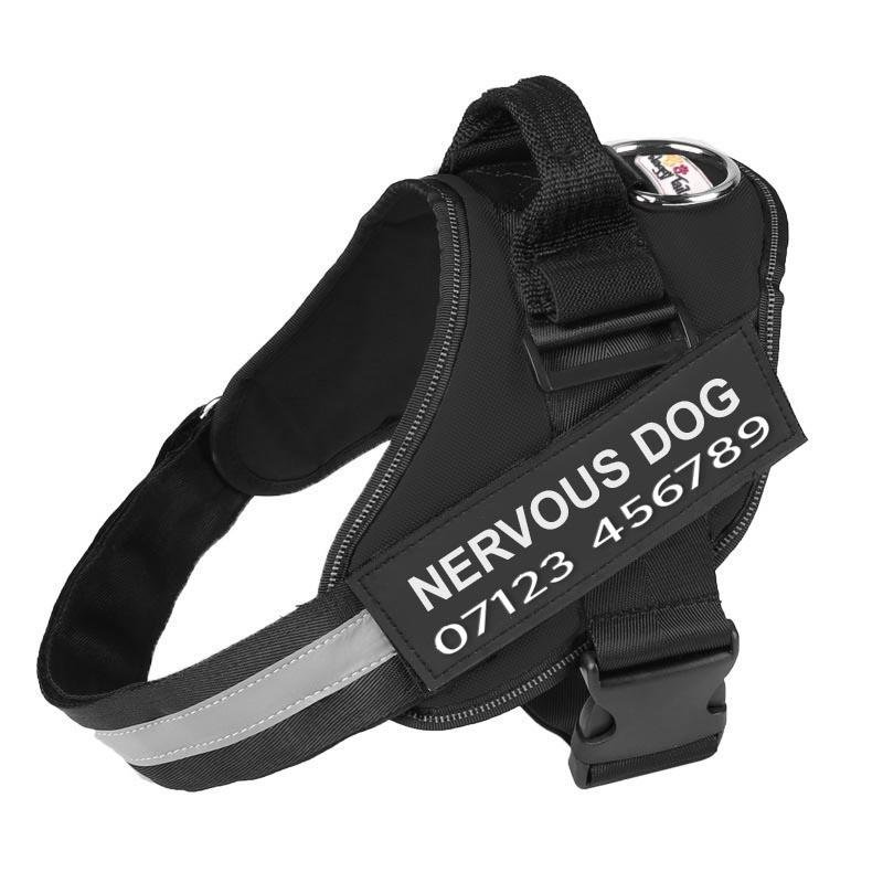 Personalised No Pull Dog Harness HappinessPaws™ - Black