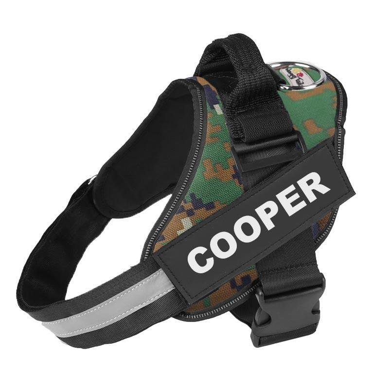 Personalised No Pull Dog Harness HappinessPaws™ - Green Camo