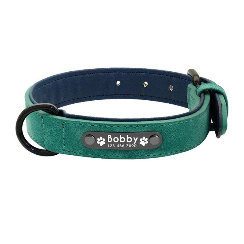 Green Personalised Dog Collar HappinessPaws™