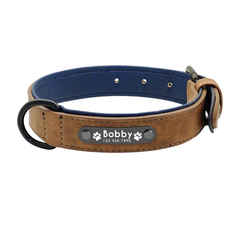 Brown Personalised Dog Collar HappinessPaws™