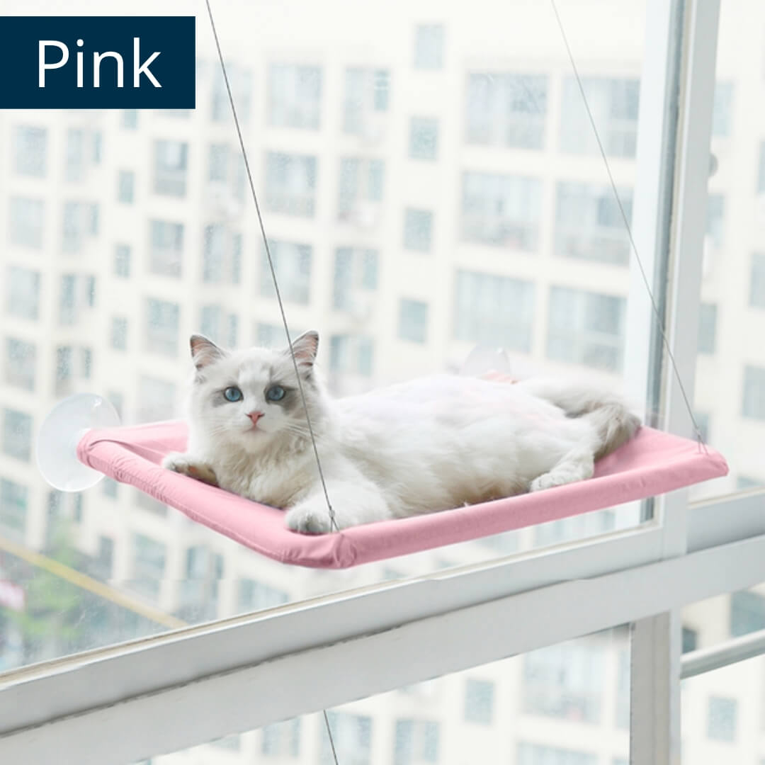 Pink Indoor Cat Hammock by HappinessPaws™ - Soft and Comfortable Nap Zone for Your Cat